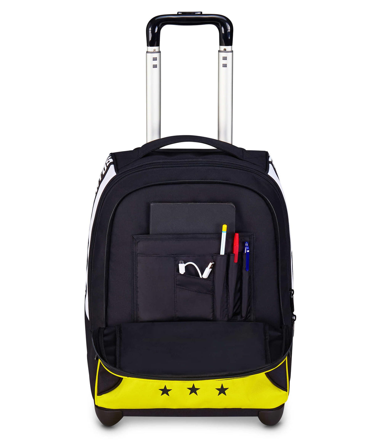Seven Juventus Big Trolley escolar fijo, blanco y negro, 2 en 1, doble uso, trolley y mochila, escuela primaria, niño, fútbol, Negro, Talla única, Casual