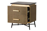 MESITA MADERA MANGO METAL MARRON VELORA 40x40x50CM