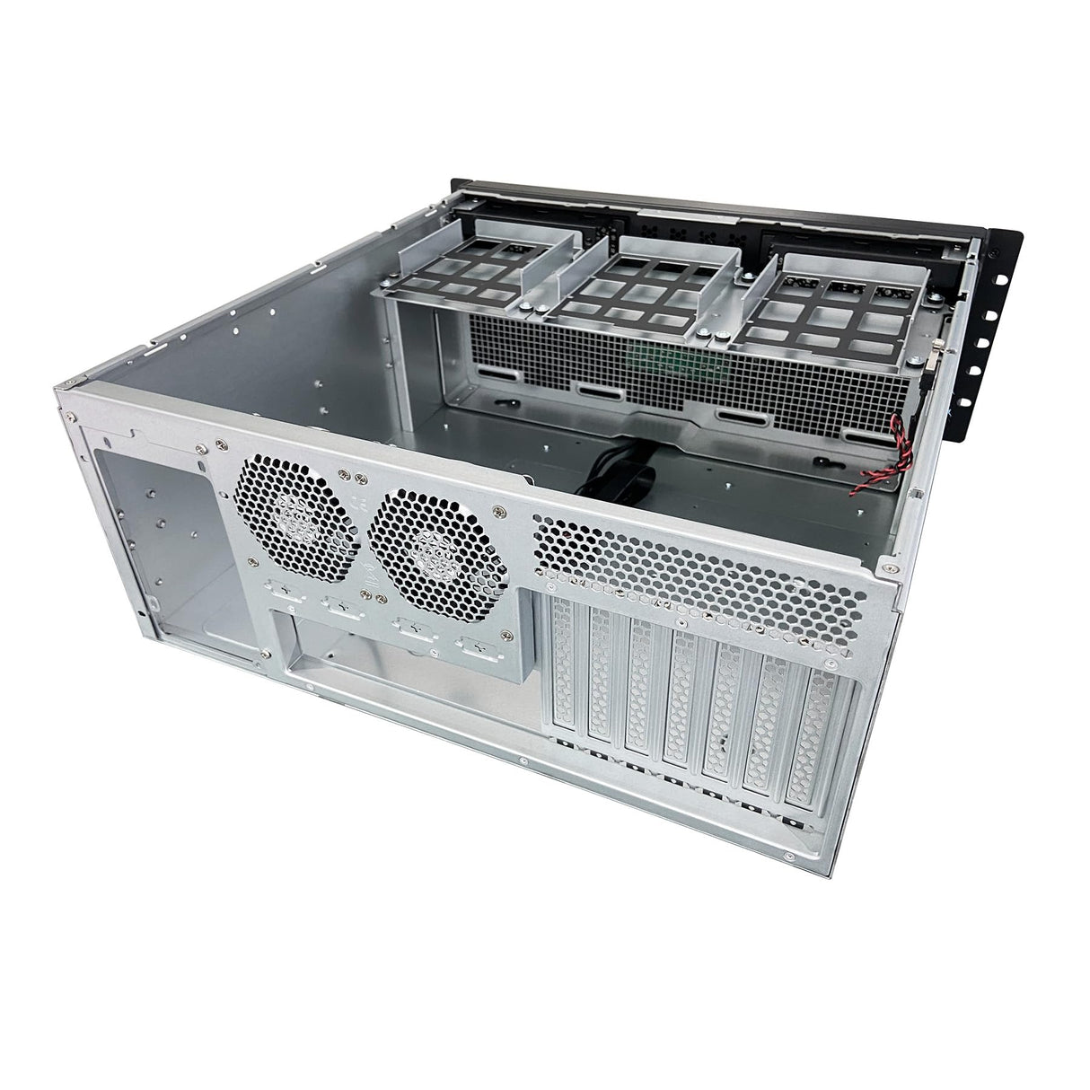 UNYKAch Caja Rack UK4339 Formato 4U 19" ATX, Compatible con Refrigeraciones Líquidas de 360 mm (Soporte Incluido), Cierre con Llave, 1 USB 3.0 y 1 USB Tipo C y 2 Ventiladores de 80 mm