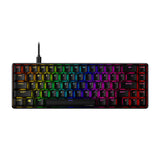 HyperX Alloy Origins 65 – Teclado mecánico para juegos - Formato ultracompacto al 65% – Tecla HyperX Red (lineal) - Cubiertas de PBT de doble capa de las teclas - Retroiluminación LED RGB