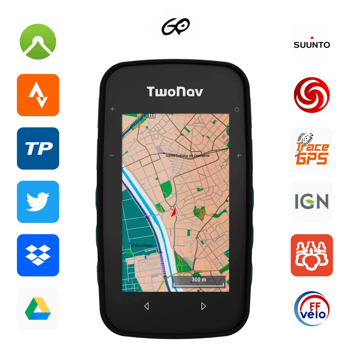 GPS Cross Plus + Mapa España Topo - Multideporte Bicicleta Ciclismo BTT Senderismo Trekking/Compacto y Ligero/Pantalla 3.2" / Autonomía 20 h/Memoria 32 GB/Mapa topográfico Incluido