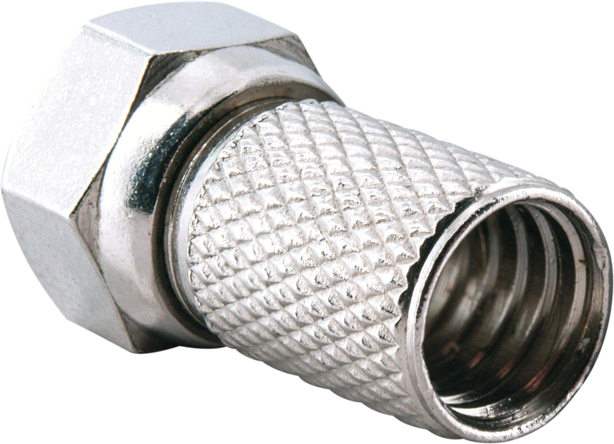 Schwaiger GmbH Schwaiger -FST7004 531 - Juego de 4 Conectores F (7 mm de diámetro, para Cable coaxial, conexión de Enchufe y Cable, 4 Unidades), Color Plateado