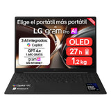 LG gram Pro 16Z90U-K.AUB8BN - Ordenador Portátil Ultraligero de 16" Intel Core Ultra X7 358H, 32 GB RAM, 1 TB SSD, ARC B390 Graphics, OLED Antirreflejo, 1199g, 27 h, Windows 11, Teclado ES, Carbón