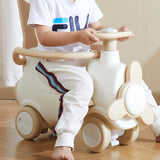 VEVOR Caballo Balancín 5 en 1 para Niños de 1 a 3 Años, Caballo Balancín para Bebé con Trampolín, Tabla de Equilibrio Desmontable, Manija de Empuje y 4 Ruedas Lisas, para Niños de 36 kg, Blanco