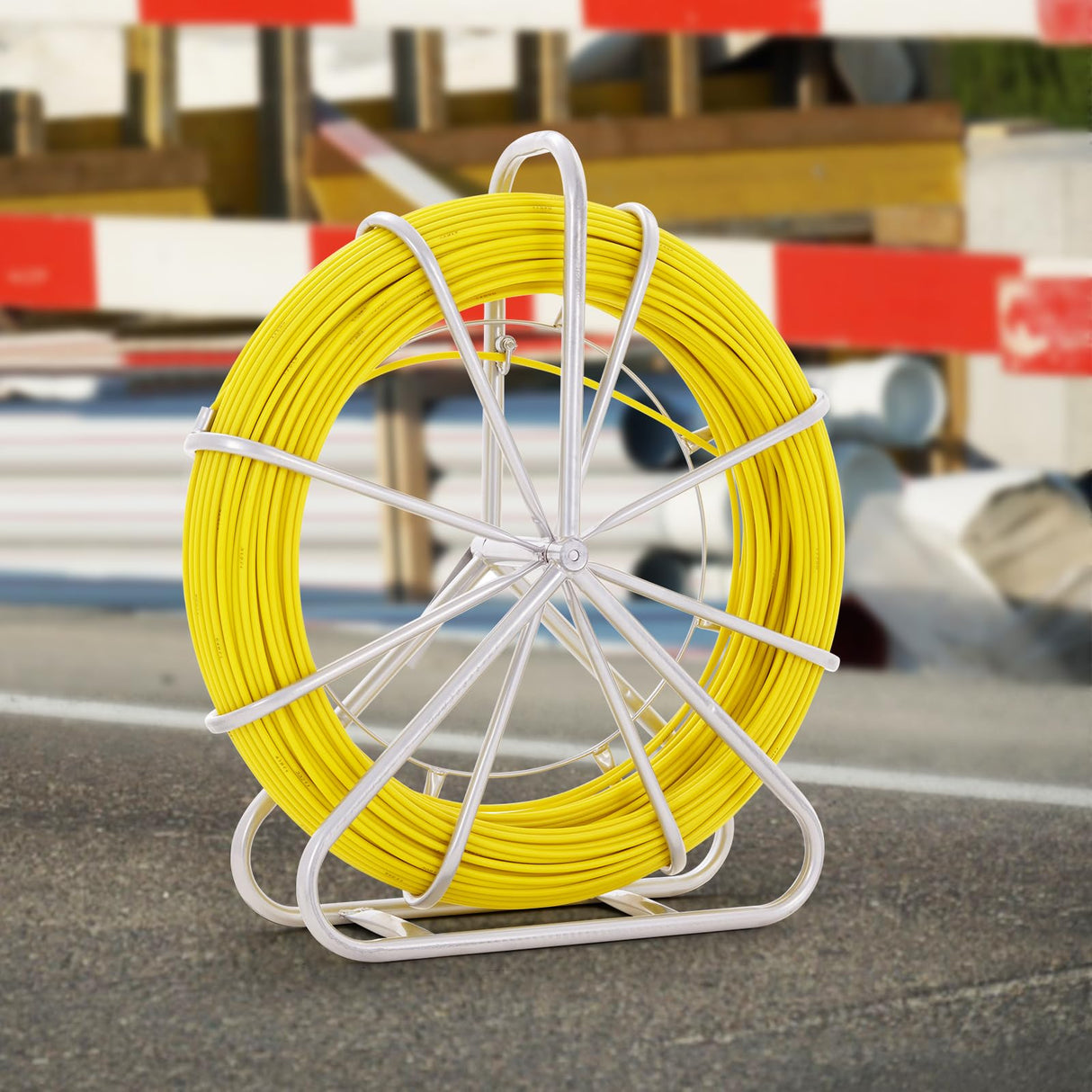 VEVOR Rodder - Cable de fibra de vidrio (130 m, 4,5 T, 6 mm, radio de curvatura, fibra de vidrio, con jaula y soporte, 150 g/m)