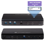 Sonnet Echo 13 Thunderbolt 5 [2 TB] SSD Dock-AlmacenamientoNVMe 6000MB/sintegrado, 4 Puertos Thunderbolt 5, 4 USB-A, 2.5Gb Ethernet, Pantalla 8K-Mac,Windows, Chromebook, iPad Pro