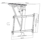 Soporte de TV para Techo Eléctrico Paredes Inclinadas Control Remoto Pantalla 32-70" Carga 35 kg MAX VESA 600x400