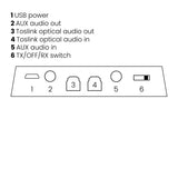 Receptor y transmisor de audio - Marmitek BoomBoom 100 - Bluetooth - 2 en 1 - AAC, aptX y aptX de baja latencia - Entradas y salidas digitales y analógicas - Modo fiesta multipar-Conecta 2 auriculares