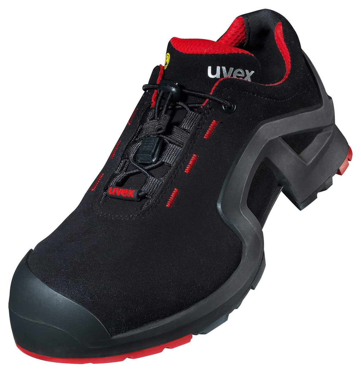 Uvex Zapatos bajos de seguridad / Construido para el trabajo "One" 8516 S3, negro/rojo, Ancho: 11, diferentes Tamaños - Negro/Rojo, 43 EU