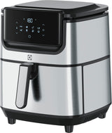 Electrolux E6Af1-6St Explore 6 Freidora de aire, 8 programas de cocina preestablecidos para cocina sana, potencia 1800 W, plata negra, ‎43 x 42,5 x 42,5 cm, 7,3 kg