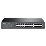 TP-Link TL-SG1024DE - Gigabit Ethernet Switch de 24 Puertos (Easy Smart Managed, Plus no gestionado, Plug and Play, Escritorio, Montaje en Bastidor, Metal, Sin Ventilador, Vida Útil Limitada)