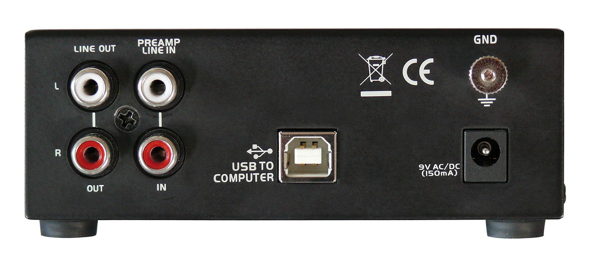 Dynavox UPR-2.0 preamplificador de Phono, para Tocadiscos con Sistemas de cápsulas MM, Salida USB para digitalizar Discos de Vinilo, Negro