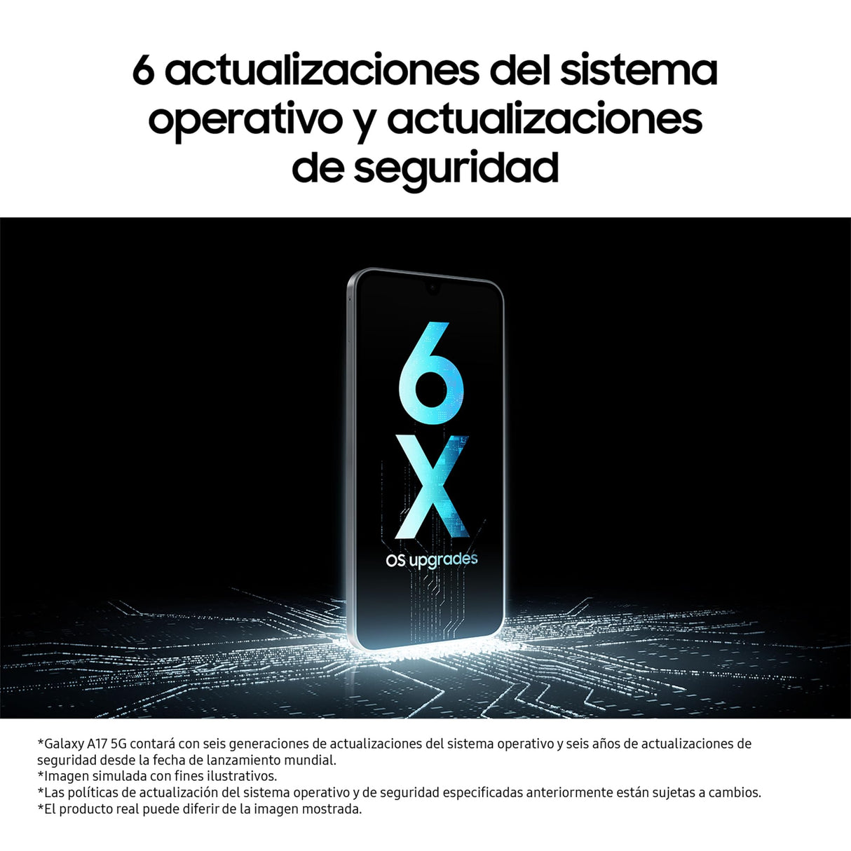 SAMSUNG Galaxy A17 5G 128GB - Teléfono Móvil con IA, Marco Fino 7,5mm, Pantalla Grande, Cámara 50MP, 4GB RAM, Batería 5000mAh, Negro, Garantía del Fabricante 3 Años + 1 Año Extra