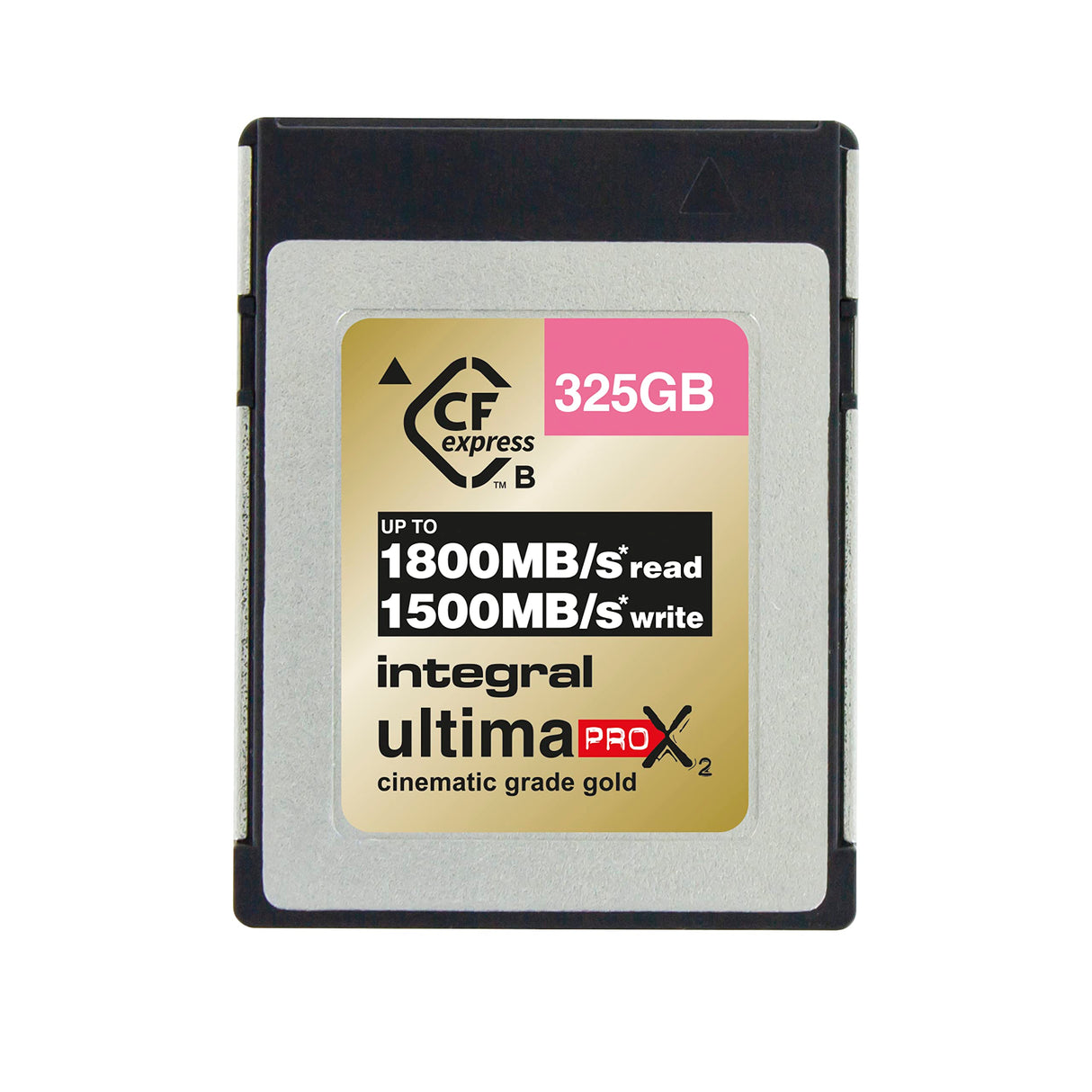 Integral 325GB CFexpress Memory Card Type B 2.0 12K and 8K Raw and 8K 120 FPS 1800MB/s Read 1500MB/s Write Speed 1500MB/s Sustained Write Speed Designed for Advanced Cinematic and DSLR Cameras
