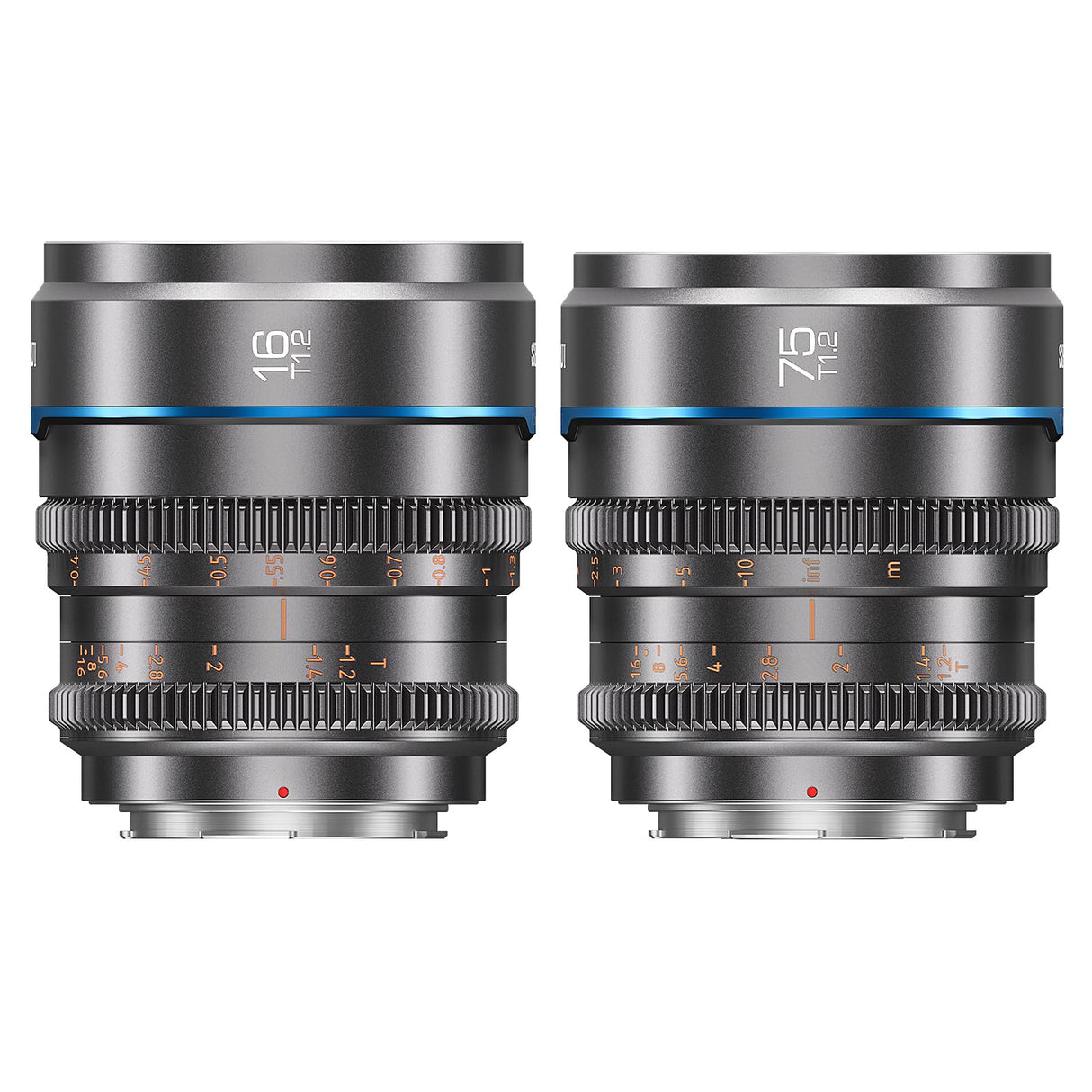SIRUI Night Walker Lente de Cine con Enfoque Manual Set, 16mm, 75mm, Lente de Gran Apertura T1.2 con Montura S35 para X Montura Cameras, para X-H2/H2S, XT-4, XT-3,X-S10 (MS-2SXG, X Montura, Gris)