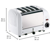 Grille Pain Professionnel Blanc - 4 Tranches - Dualit
