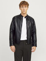 JACK & JONES Leather Jacket Leather Jacket Black S Black S