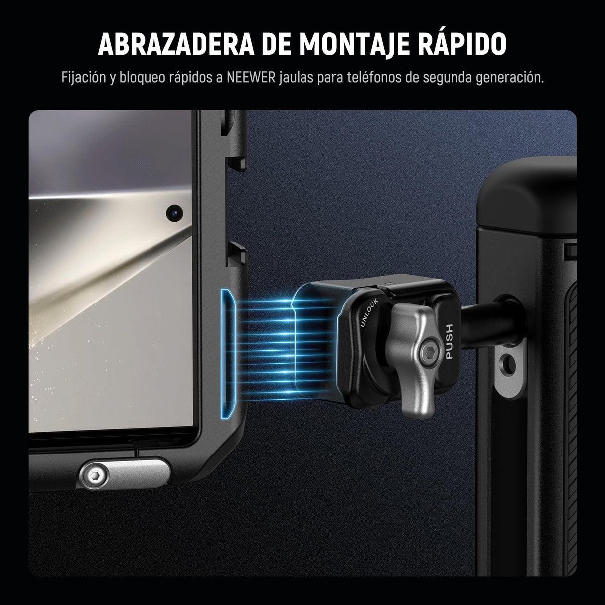 NEEWER Estabilizador de Jaula de teléfono S24 Ultra con Mango Lateral, Adaptador de Filtro de 67 mm, Placa Trasera de Lente de 17 mm, Adaptador de Lente de Montaje en T, Equipo de Video