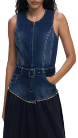 Vest_Poplin, 5053 Denim Medium Wash, XS
