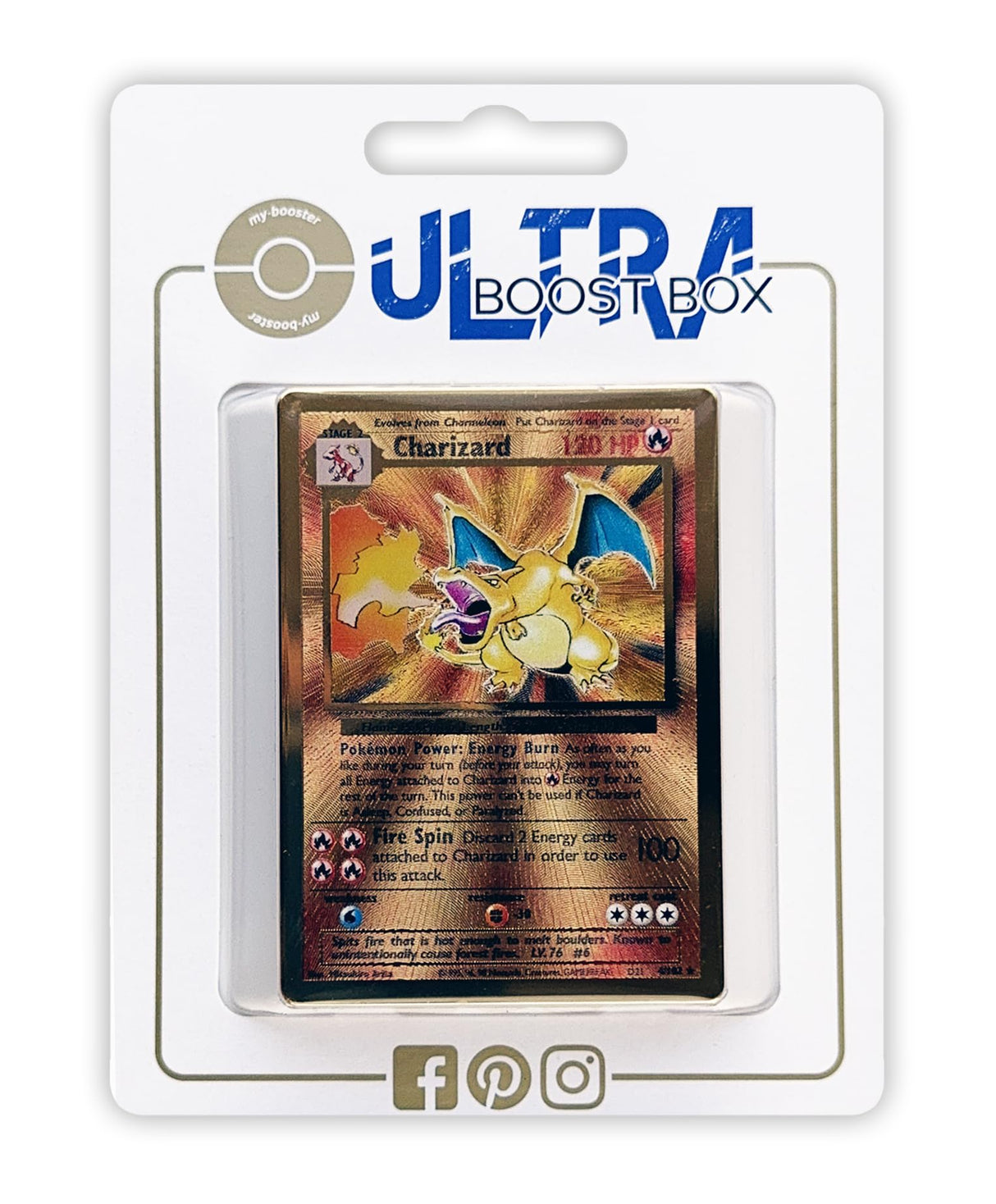Charizard 4/102 Colección Clásica Oro - Ultraboost X Epée et Bouclier - Célébrations - 25 ANS - Box de 1 Carta Pokémon metálica Inglesa