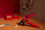 Knipex Alicate autoajustable para crimpar punteras huecas de acceso lateral bruñido, con fundas multicomponentes 180 mm 97 53 04