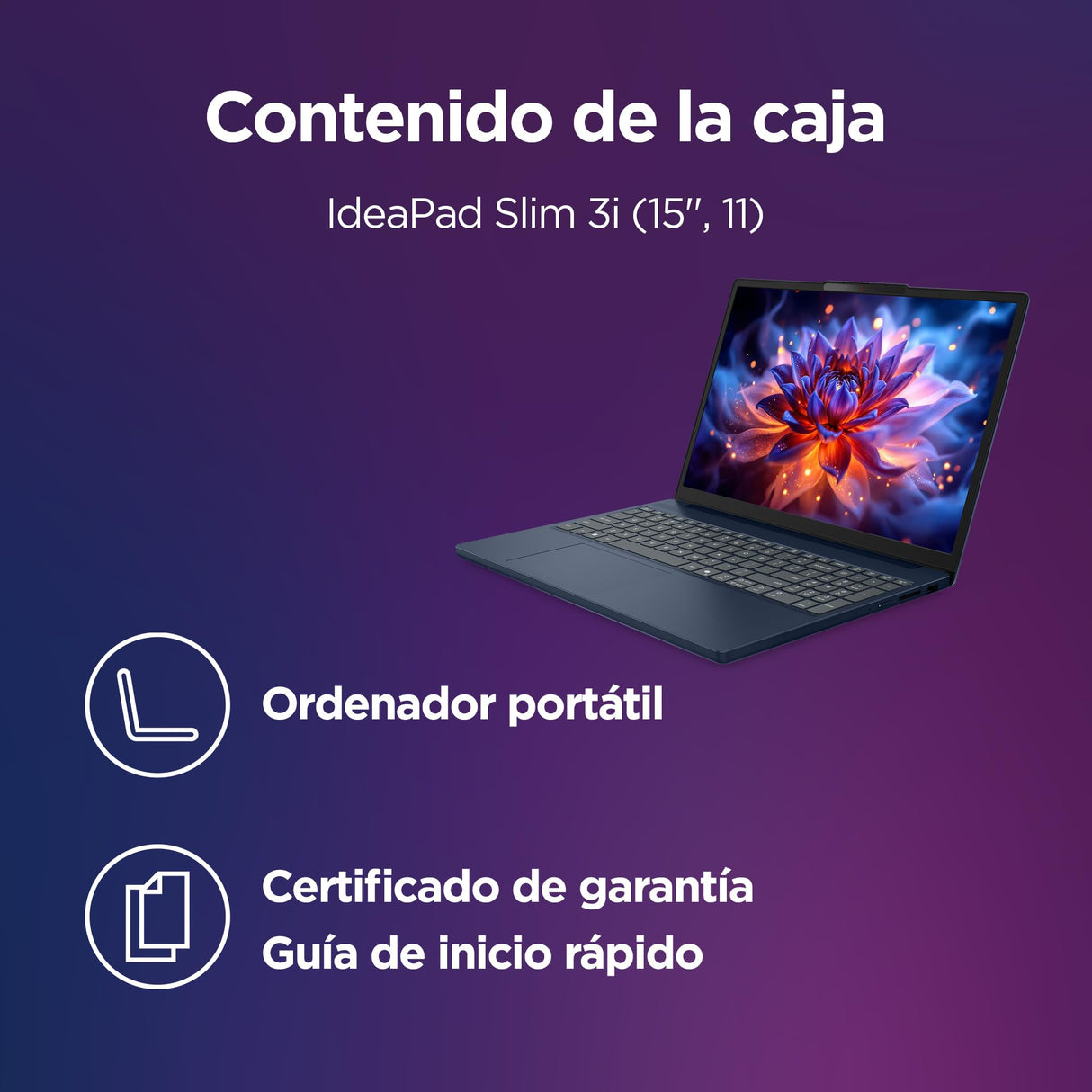 Lenovo IdeaPad Slim 3, Ordenador Portátil, Gen 11, Intel, 16GB, 512GB, Azul