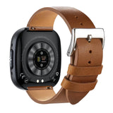 Knauermann Neo 2 (2025) - Negro Rectangular - Reloj de Salud Smartwatch - ECG - Función HRV - Bluetooth BT - Apnea del Sueño - Presión Arterial - Pulsera de Cuero de Vaca Marrón, Höhe: 42mm; Breite: