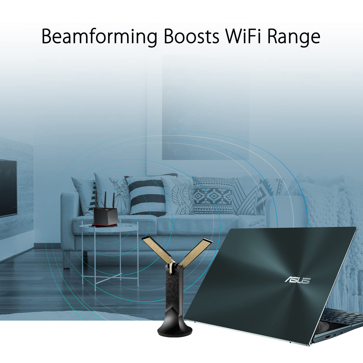 ASUS USB-AX56 - Adaptador Wi-Fi AX1800 USB de doble banda, color negro