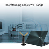 ASUS USB-AX56 - Adaptador Wi-Fi AX1800 USB de doble banda, color negro