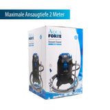 AquaForte Aspirador de estanques, manguera de aspiración de 4 m, manguera de descarga de 1,5 m y 4 tubos de aspiración de los cuales 2 son transparentes, limpieza de estanques, cable 5 m