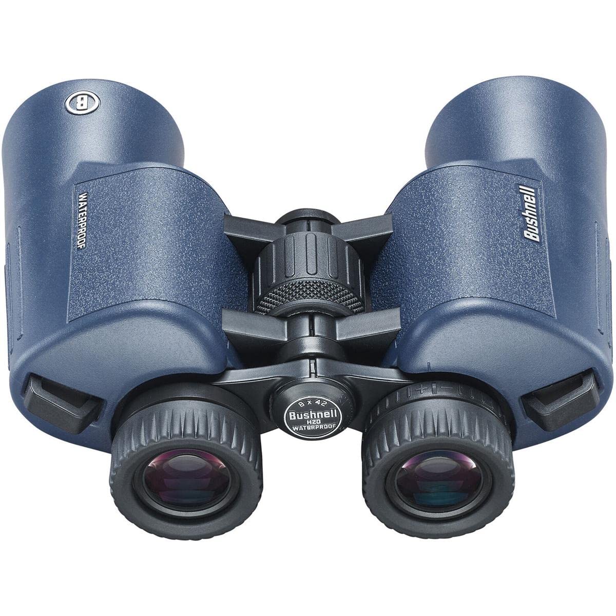 Bushnell - H2O 2 - Prismáticos - 10x42 Azul Oscuro Porro - Completamente Multicoated - Impermeable/Antivaho - Oculares Twist Up - Deportes Acuáticos - Náutica