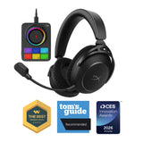 HyperX Cloud Alpha Wireless 2 - Auriculares Gaming inalámbricos con Base RGB, Drivers 53mm, batería hasta 250h, Bluetooth, 2.4GHz, PC, PS4, PS5, Xbox, Switch, Color Negro