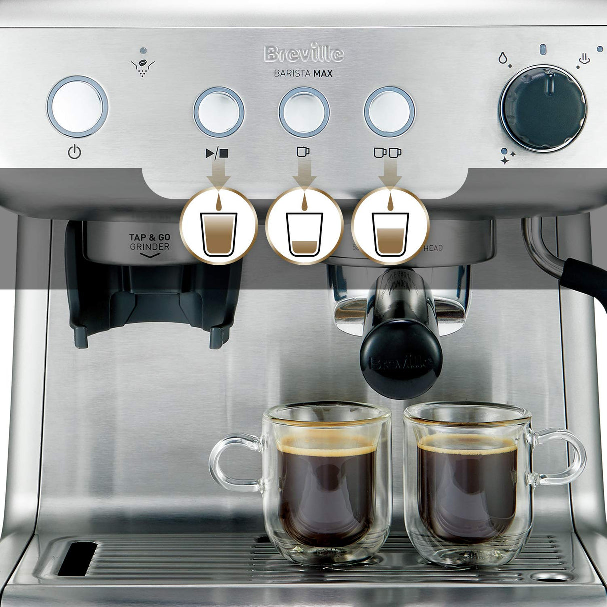 Breville Barista Max máquina de café expreso, totalmente automática con molinillo integrado y bomba italiana de 15 bares [VCF126X]