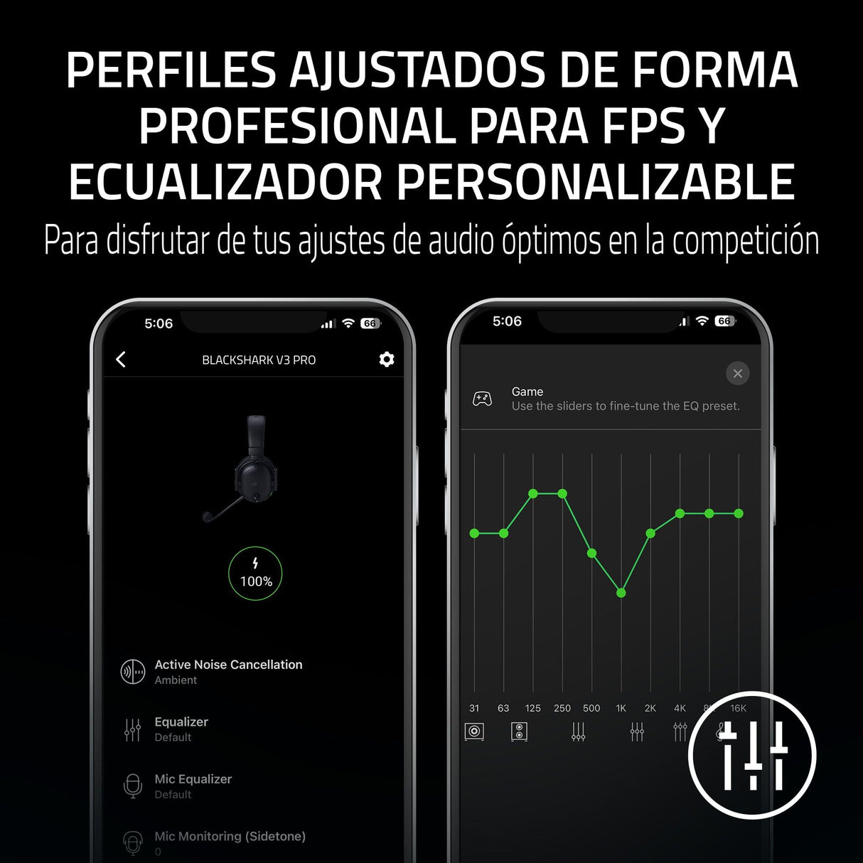 Razer BlackShark V3 Pro for PlayStation - Auriculares inalámbricos para esports con cancelación activa de ruido ANC - Controladores de 50mm - HyperSpeed 2,4GHz - Spatial THX - PS5/PC | Negro