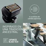 Panasonic Series 900+ ES-LS9A Afeitadora Eléctrica De 6 Hojas En Seco Y Húmedo Para Hombres, Afeitadora Eléctrica Con Sensor De Barba Sensible, Limpieza Automática Y Sistema De Carga