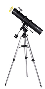 Bresser Galaxia 114/900 EQ-Sky Telescopio Newton Diseño de carbono con Adaptador de Cámara de Smartphone, negro
