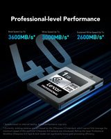 Lexar Professional CFexpress 4.0 Type B Silver Series 1TB, Tarjeta Tybe B hasta 3600MB/s lectura/2600MB/s Escritura, Tarjeta de Memoria CF para vídeo 8K Raw/DSLR, retrocompatible con cámara XQD
