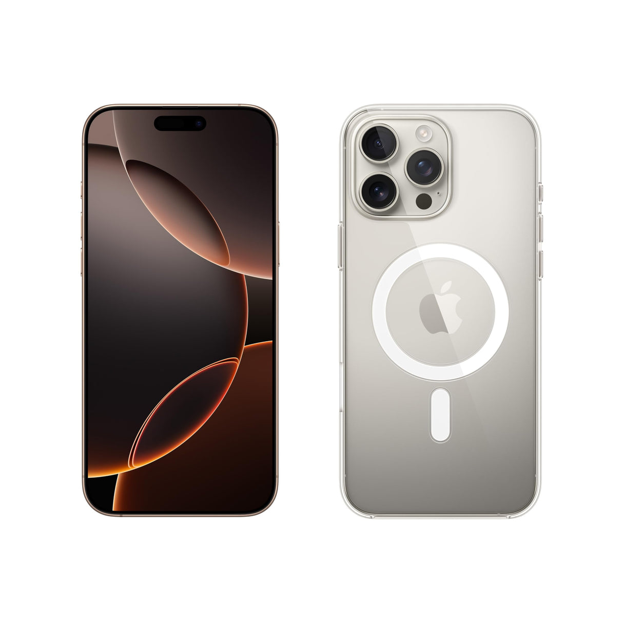 Apple iPhone 16 Pro MAX (1 TB) - Titanio Natural + Funda Transparente con MagSafe