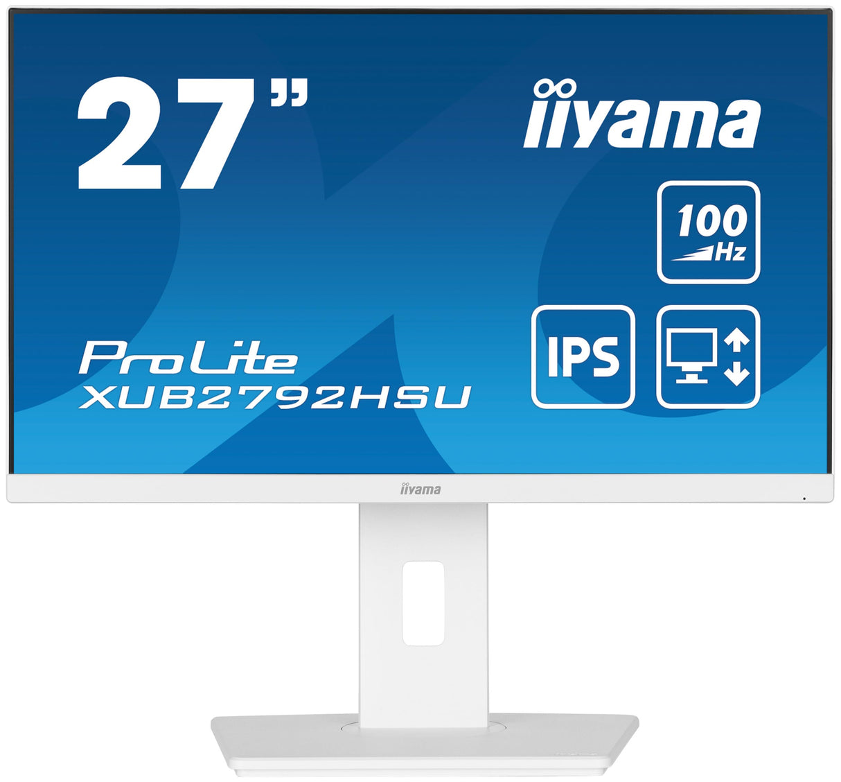 iiyama XUB2792HSU-W6 27" Blanco Panel IPS, 1920x1080100Hz, 250cd/m², 15cm Regulable en Altura, Pivotante, Altavoces, HDMI, DisplayPort, 0,4ms (MPRT), FreeSync, USB 4x3.2