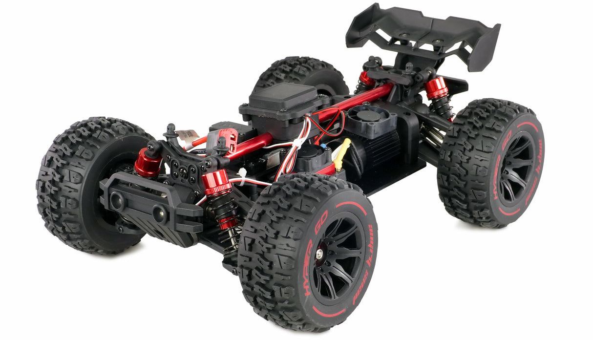 Amewi Hyper GO Truggy sin escobillas 4WD 1:14 RTR Negro Incluye Barra de Ruedas, Piezas de Repuesto, carrocería Dorada