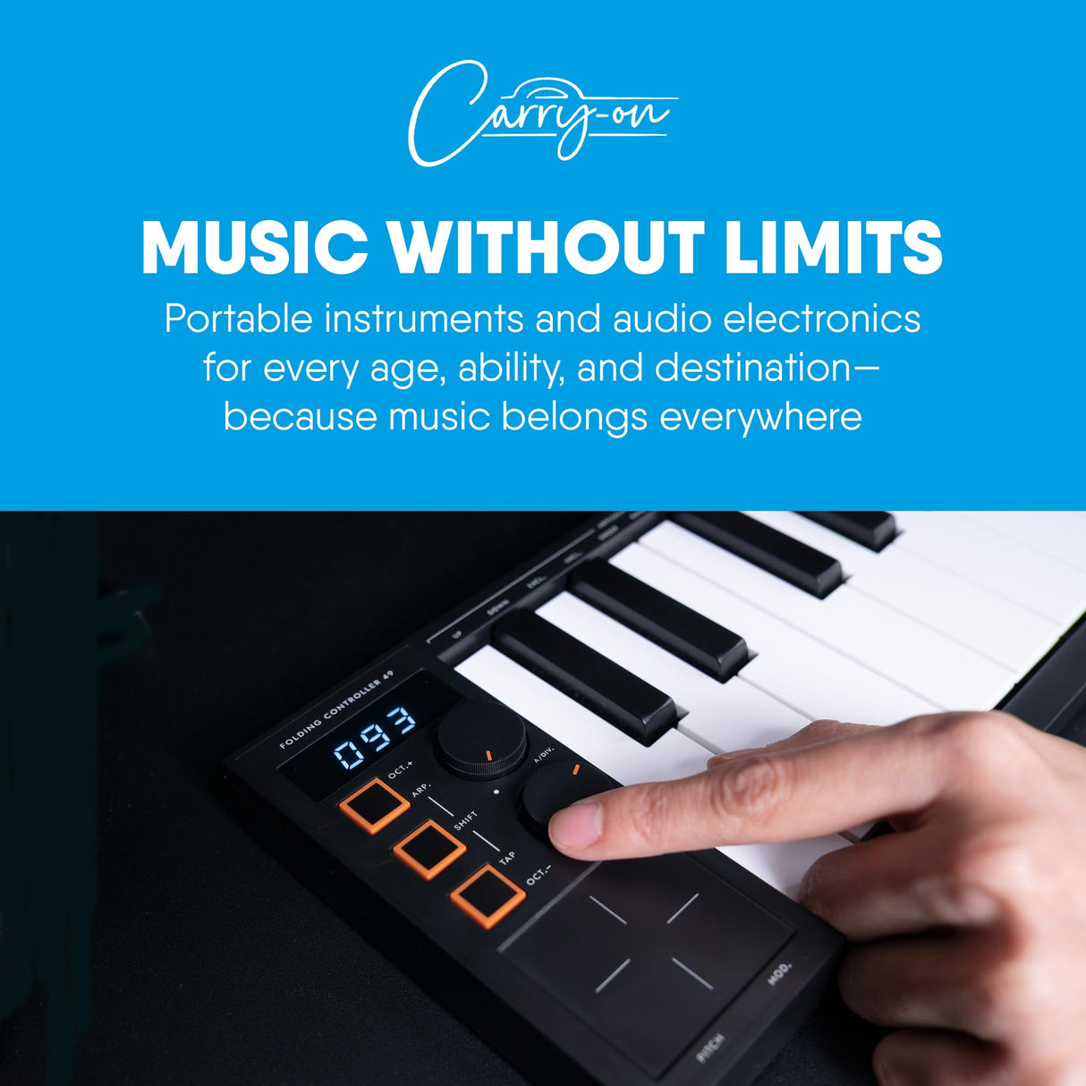 Carry-on FC-49 Teclado Controlador USB Midi/Midi Over Bluetooth Construido con Arpegiador, Pad X/Y, Incluye Cubase LE OEM y Cubase LE OEM IOS DAW Music Software