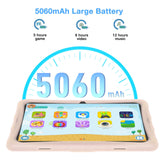 DOOGEE U10 Kid Tablet Infantil 10,1" Android 13,Tablet para niños Quad Core 9GB +128GB/TF 1To,Kids Space,Widevine L1, WiFi 6, BT 5.0, GPS,8MP+5MP,Material de Silicona alimentaria-Rosa