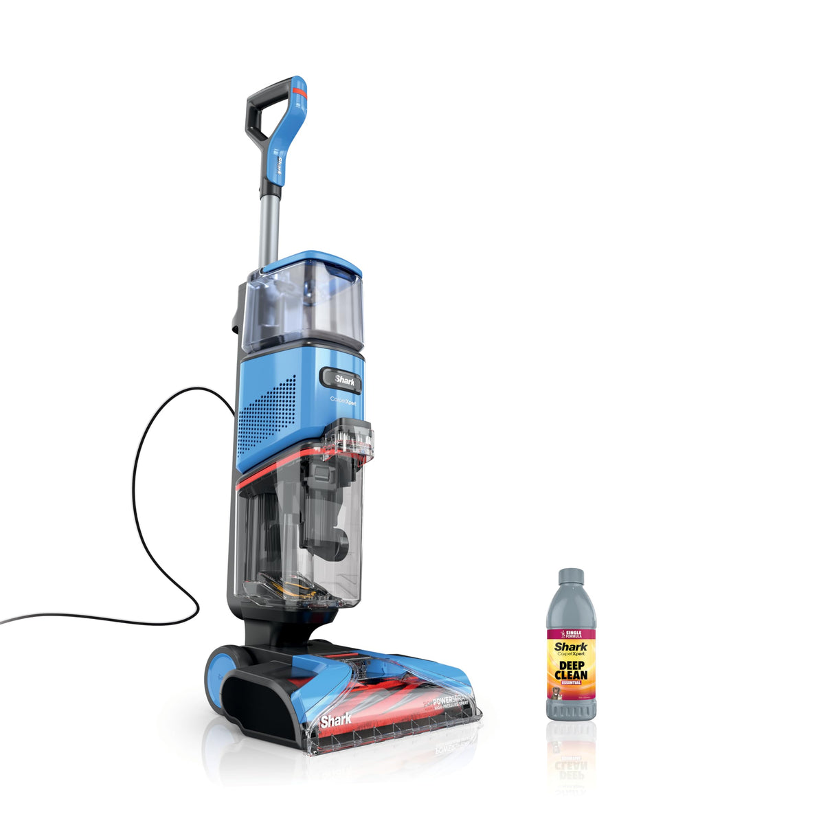 Shark EX121BRN CarpetXpert, limpiador de alfombras vertical para mascotas, limpieza profunda y eliminación de suciedad y suciedad, champú de alfombras, azul