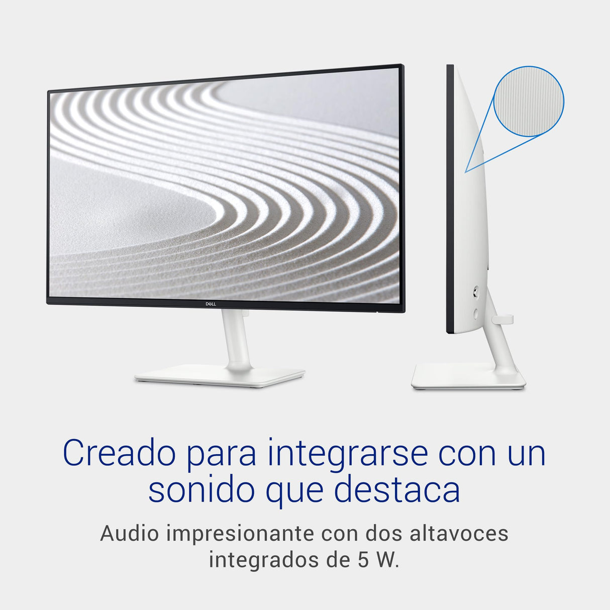 Dell S2425H 24" Full HD (1920x1080) Monitor, 100Hz, IPS, 4ms, 99% sRGB, Altavoces Integrados, Bisel Ultrafino, 2X HDMI, Blanco
