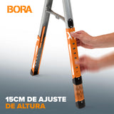 BORA Portamate Speedhorse XT PM-4550T - Par de caballetes de caballete de 30 a 36 pulgadas de altura, parte superior de metal para 2 x 4, caballo de sierra de banco profesional resistente para