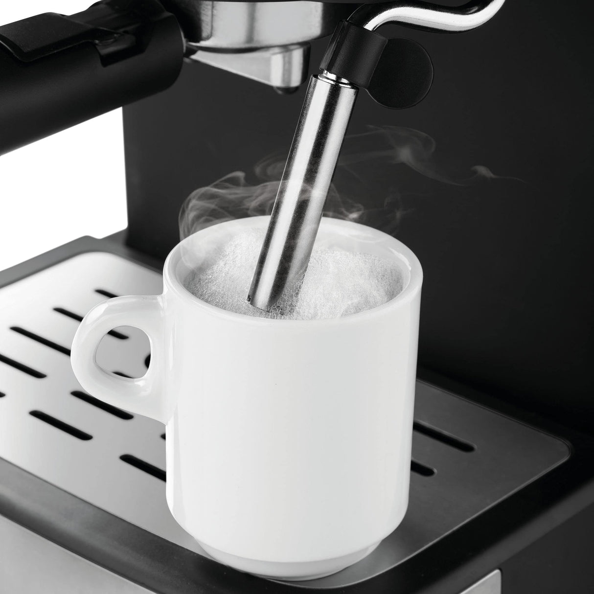 Ufesa CE7242 Cafetera Expresso y Capuccino, Vaporizador Orientable, 20 Bares, 2 Modos: Café Molido o Monodosis, Depósito 1.5L, Función Calienta Tazas, 850W, Modena