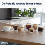 De'Longhi Magnifica Plus ECAM322.70.SB. Cafetera Superautomática con Sistema Leche LatteCrema Hot para Cappuccino Automático, 18 Recetas, Pantalla Táctil Color, Función Extra Shot, 1450W, Plata/Negro