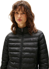 Tommy Hilfiger Cazadora de plumas Mujer Padded Global Stripe Jacket con capucha, Negro (Black), XXL