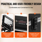 VEVOR Estuche de Maquillaje Profesional de Aluminio, Banco de Trabajo con Patas de Apoyo, Estuche de Cosméticos con Ruedas, Carro Organizador de Viaje Grande, con Ruedas Giratorias de 360°, Negro