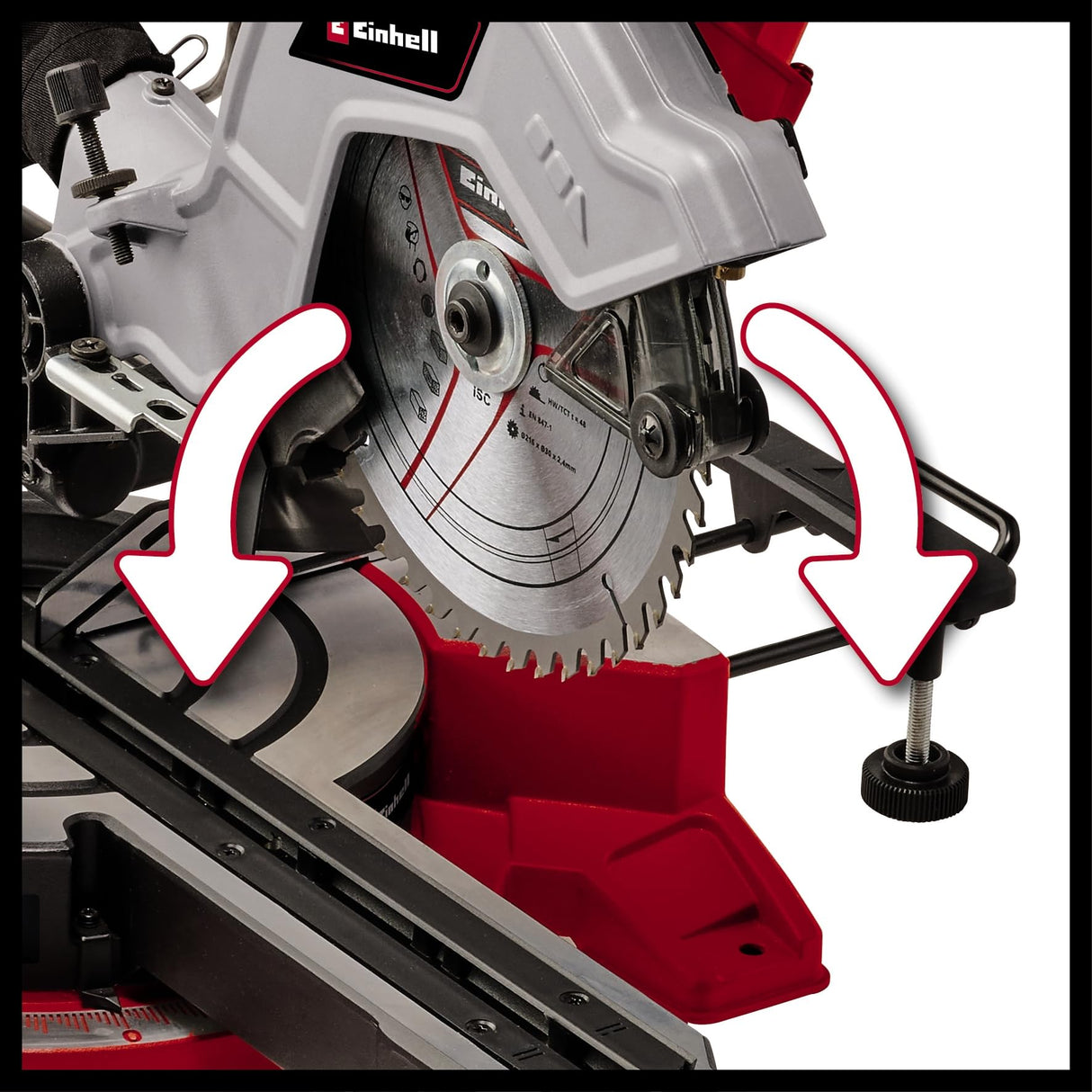 Einhell Sierra de tracción, vaivén e inglete TE-SM 8 L Dual (1800 W, hoja Ø 216 mm, ancho de corte 305 mm, profundidad de corte 65 mm, láser de línea de corte, inclinación de cabezal a ambos lados)